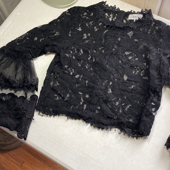 Lioness Tops - Lioness Black Lace Blouse